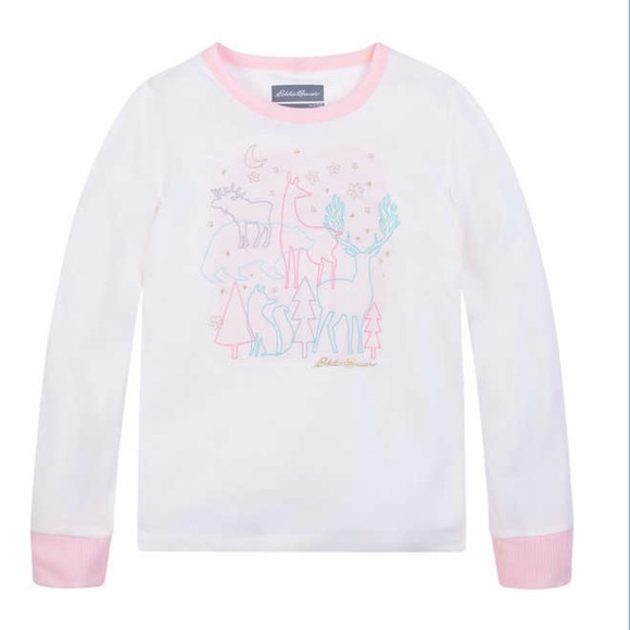 New Eddie Bauer Girls Adventure Awaits 4 Pcs Pajama Set Pink Multi Sz XS (5/6) - Picture 3 of 8